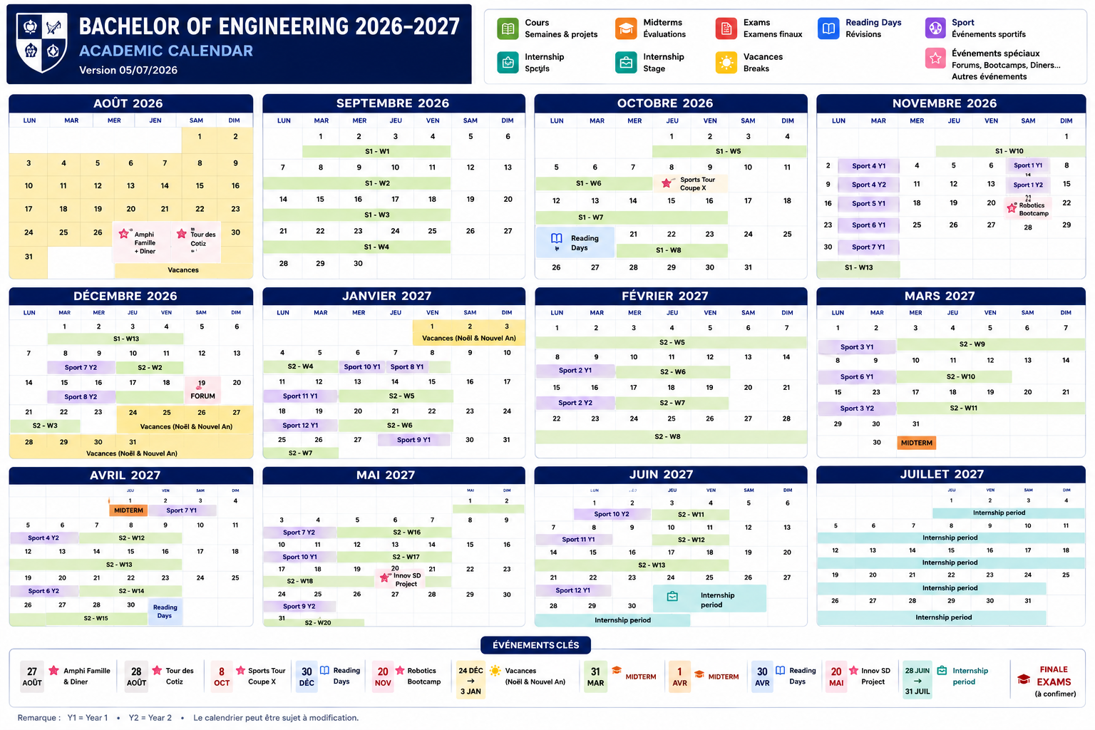 academic calendar